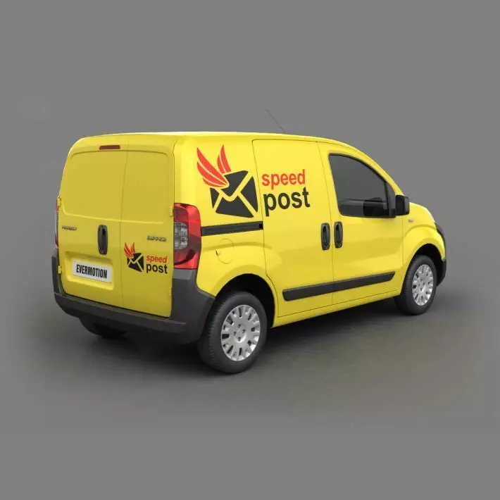 Post Van Model Yellow Speed Post Van 3D model | CGTrader