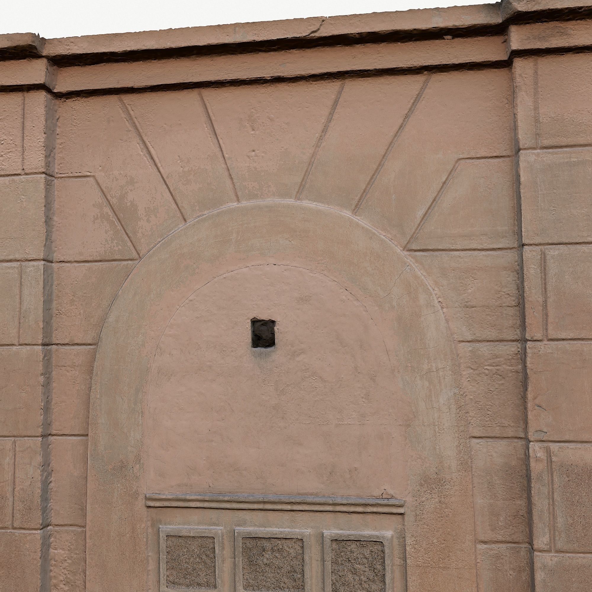 The wall of the old building Low-poly 3D model_6