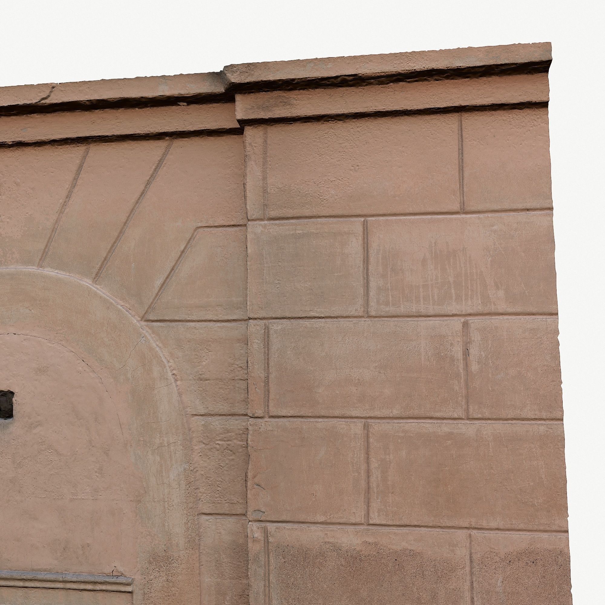 The wall of the old building Low-poly 3D model_5