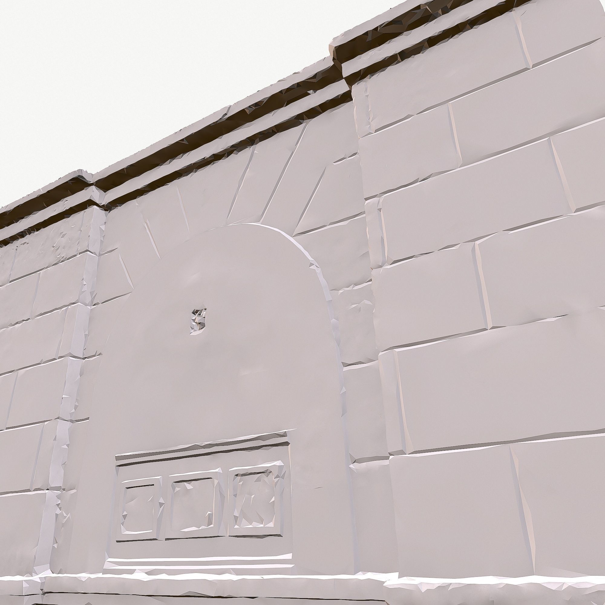 The wall of the old building Low-poly 3D model_16