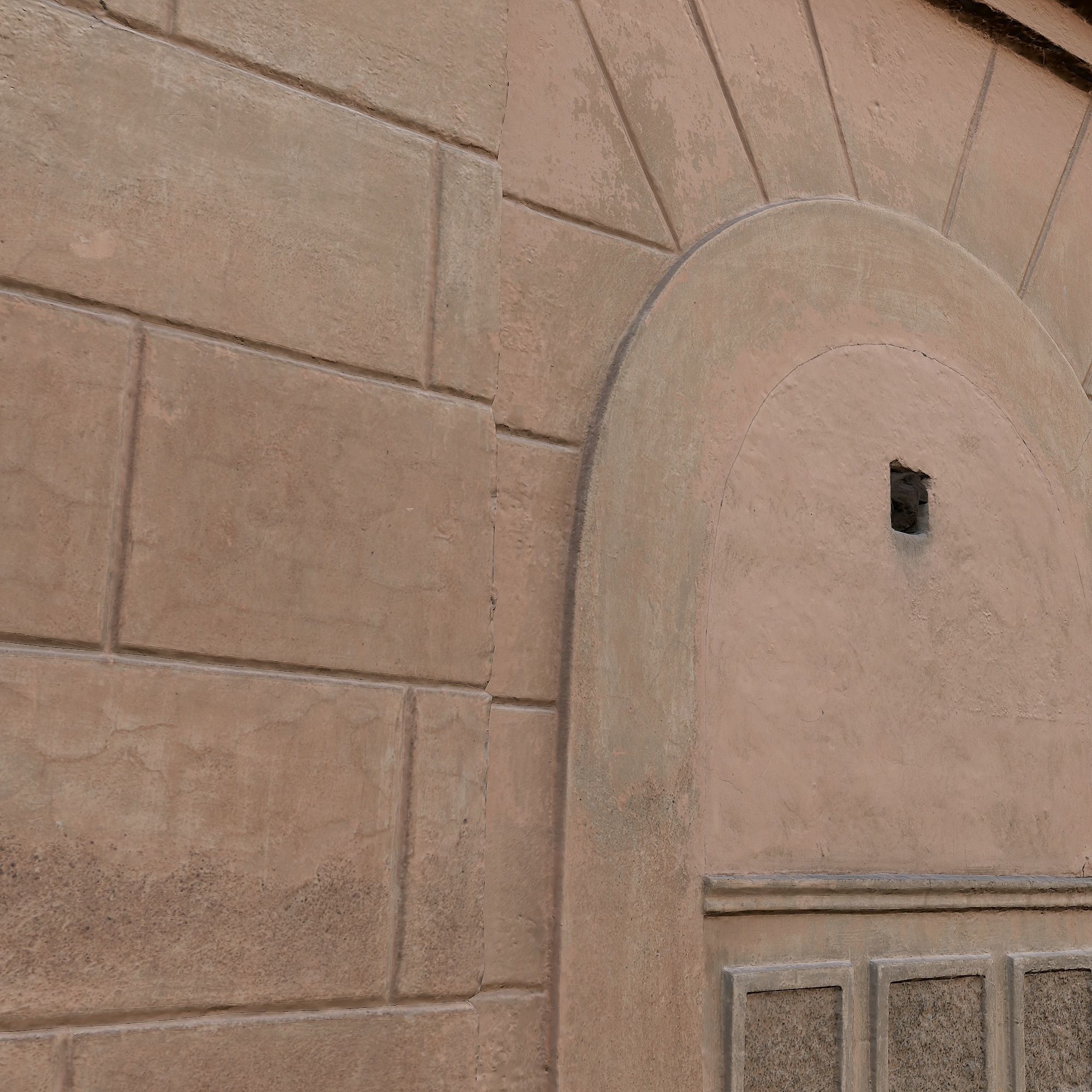 The wall of the old building Low-poly 3D model_3