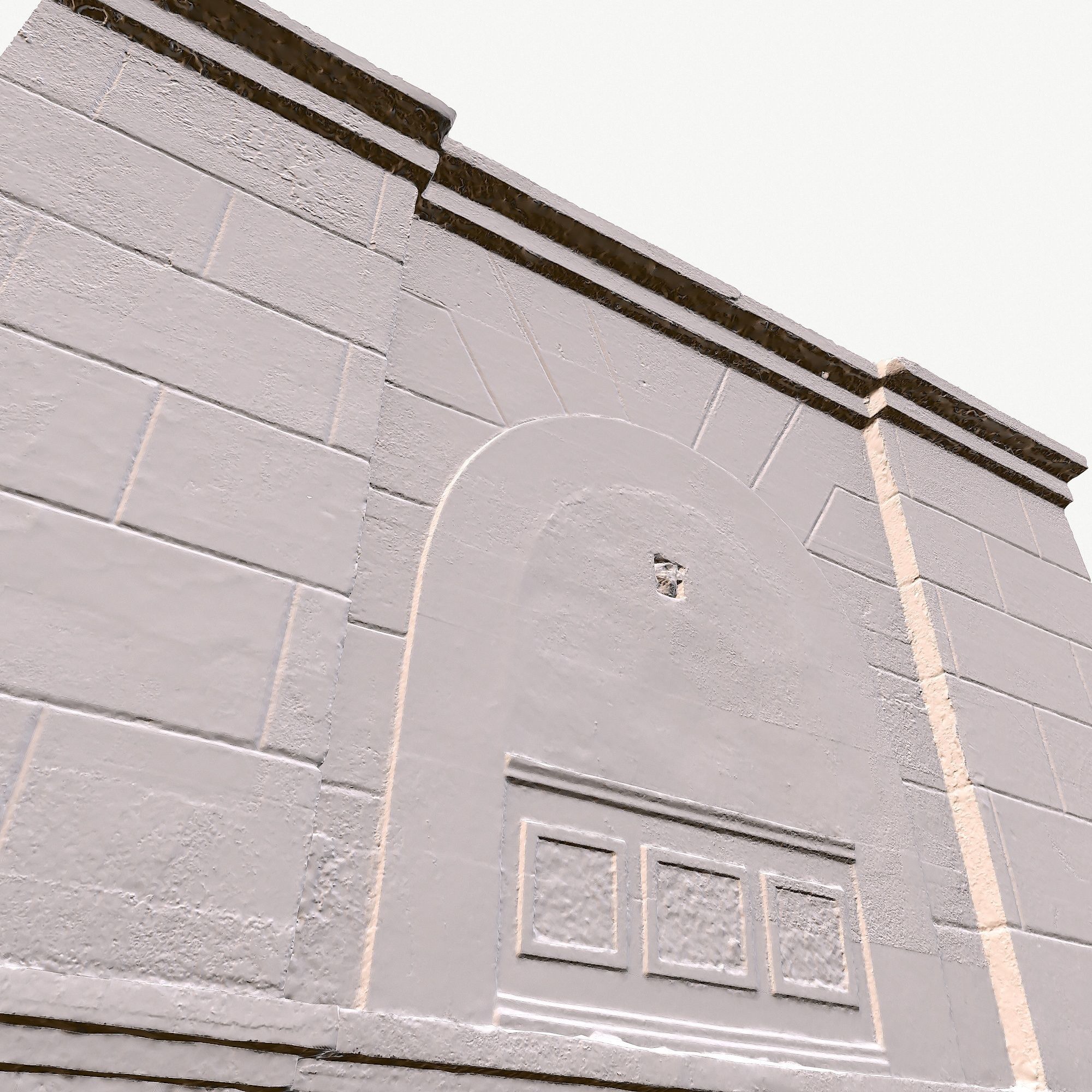The wall of the old building Low-poly 3D model_13