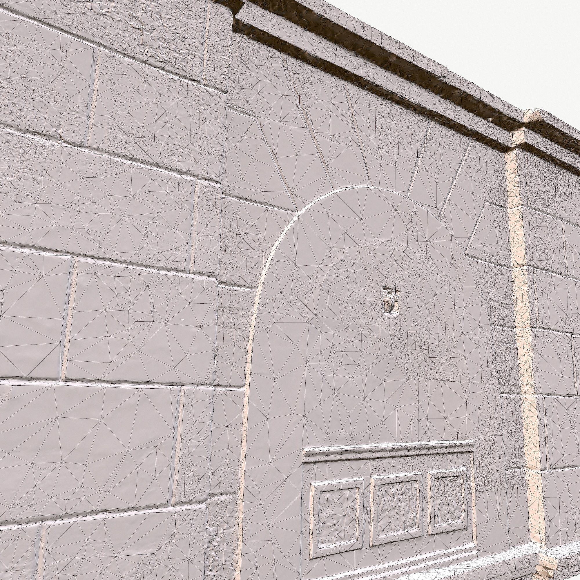 The wall of the old building Low-poly 3D model_19
