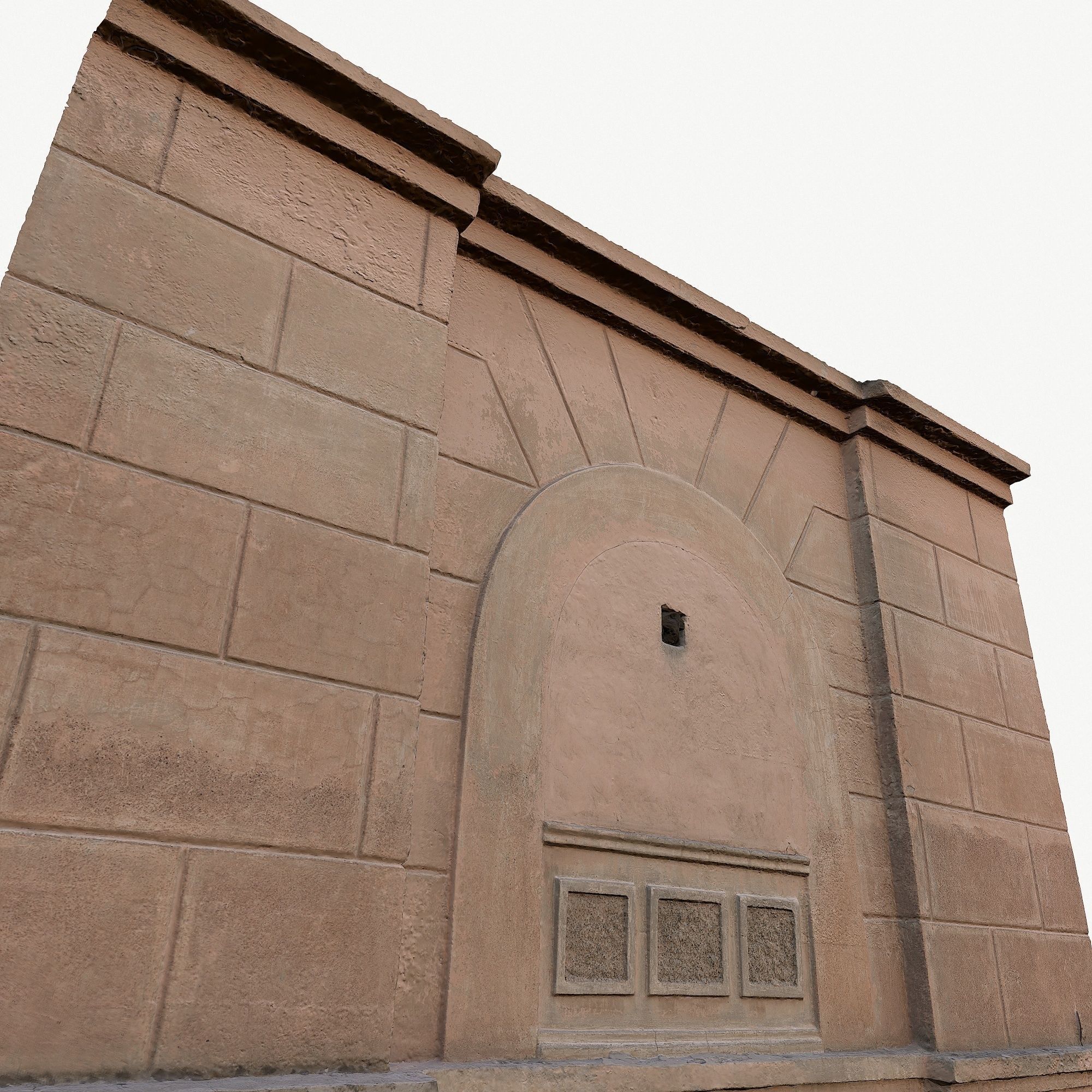 The wall of the old building Low-poly 3D model_10