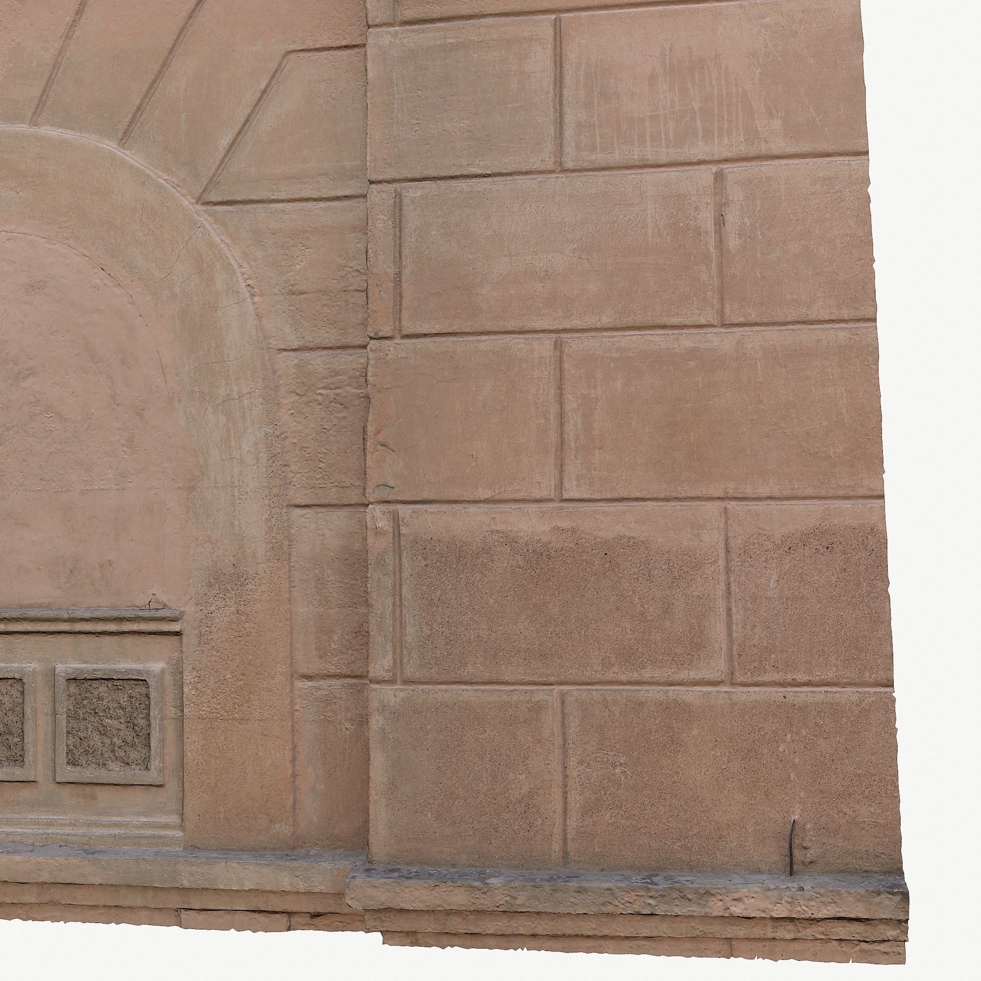 The wall of the old building Low-poly 3D model_4