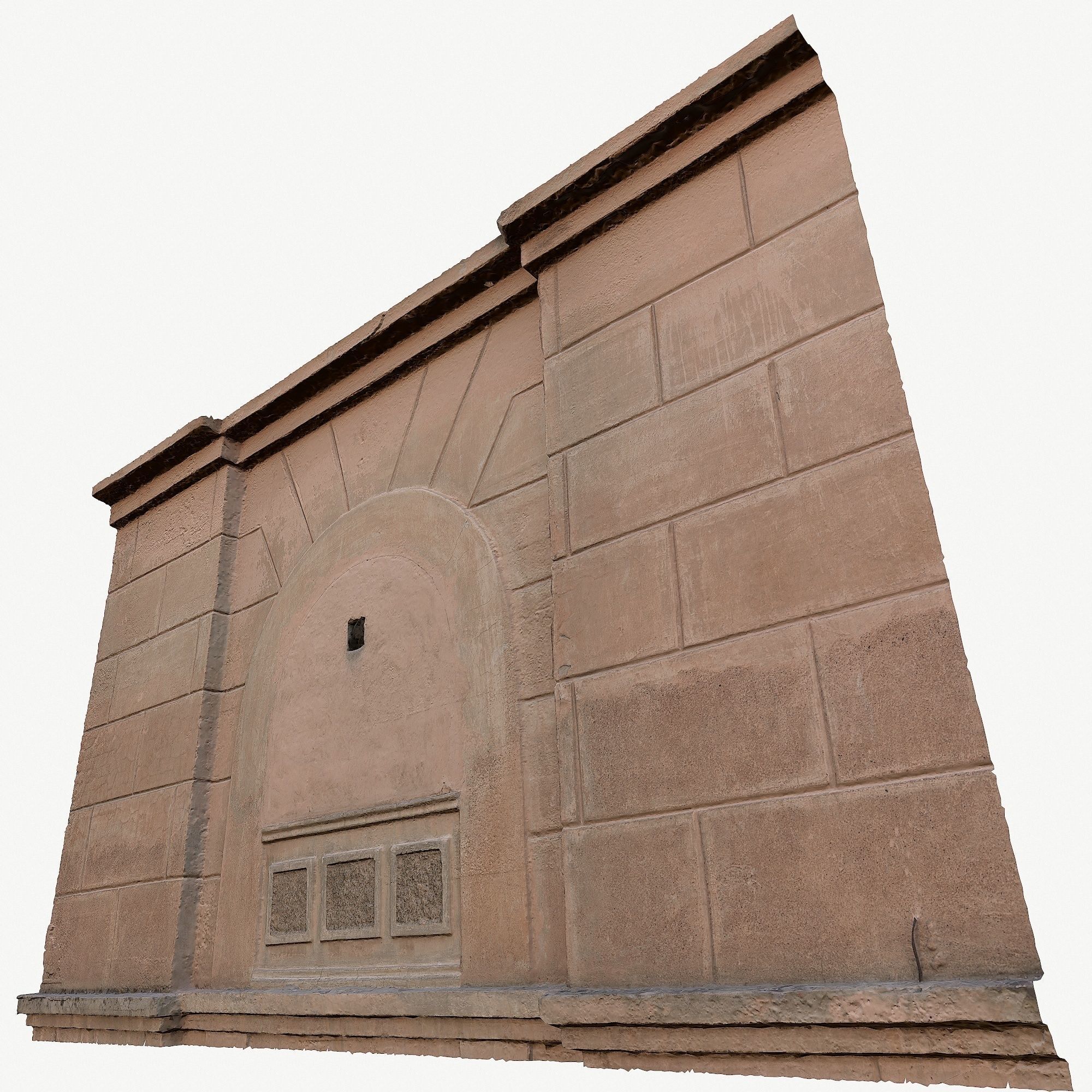 The wall of the old building Low-poly 3D model_9