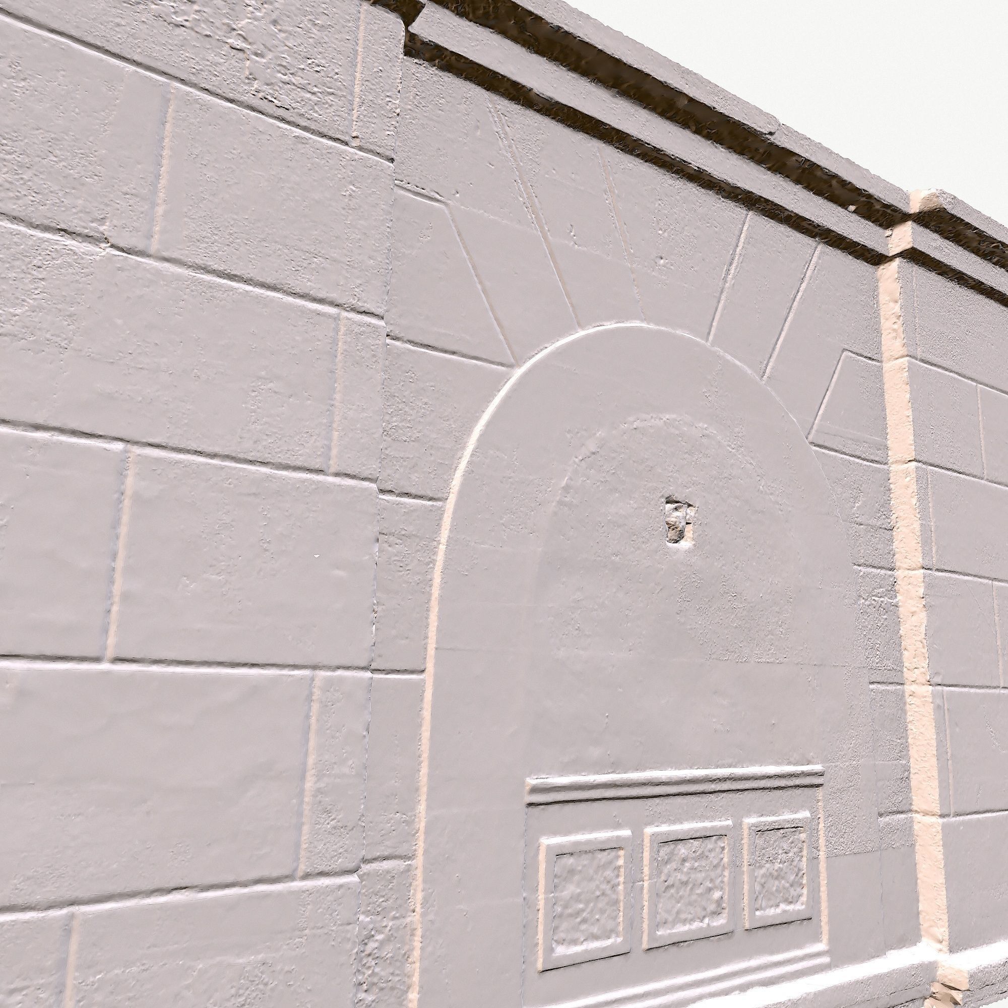 The wall of the old building Low-poly 3D model_18