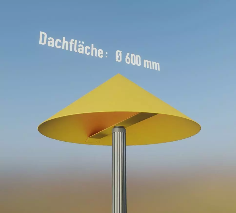 Flugmarkierungshaube mit Aluminiumpfosten  600mm Low-poly 3D model_0