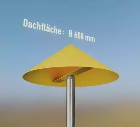 Flugmarkierungshaube mit Aluminiumpfosten  600mm Low-poly 3D model