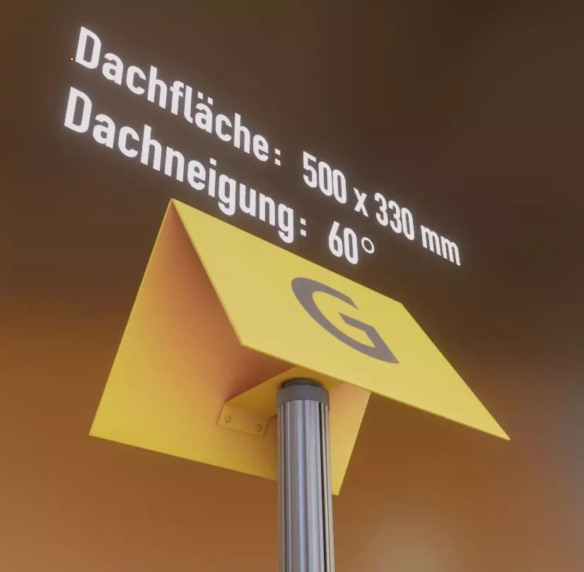 Flugmarkierungshaube mit Aluminiumpfosten 500x330mm 60 Low-poly 3D model_0