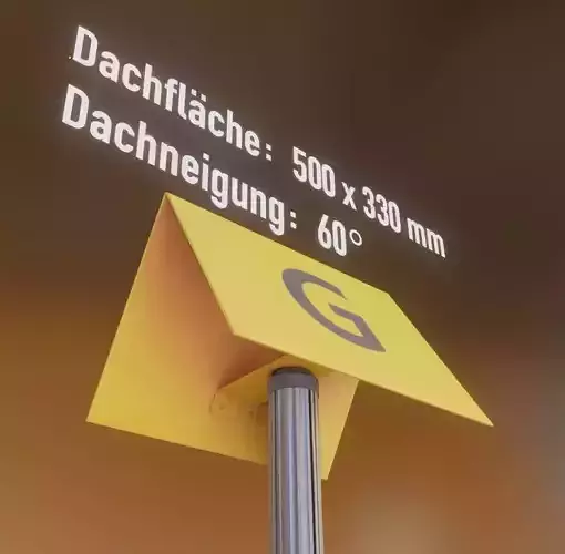 Flugmarkierungshaube mit Aluminiumpfosten 500x330mm 60 Low-poly 3D model