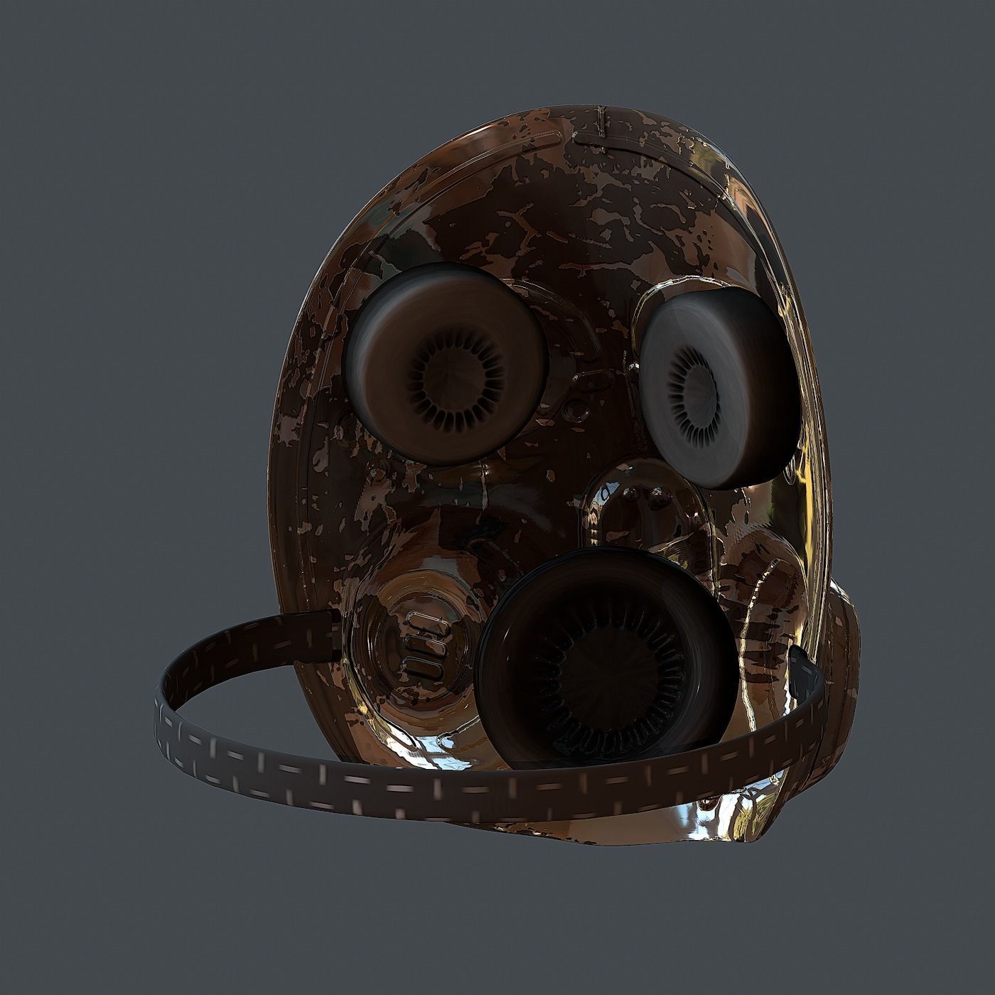 Gas mask helmet 3d model scifi  Low-poly 3D model_4
