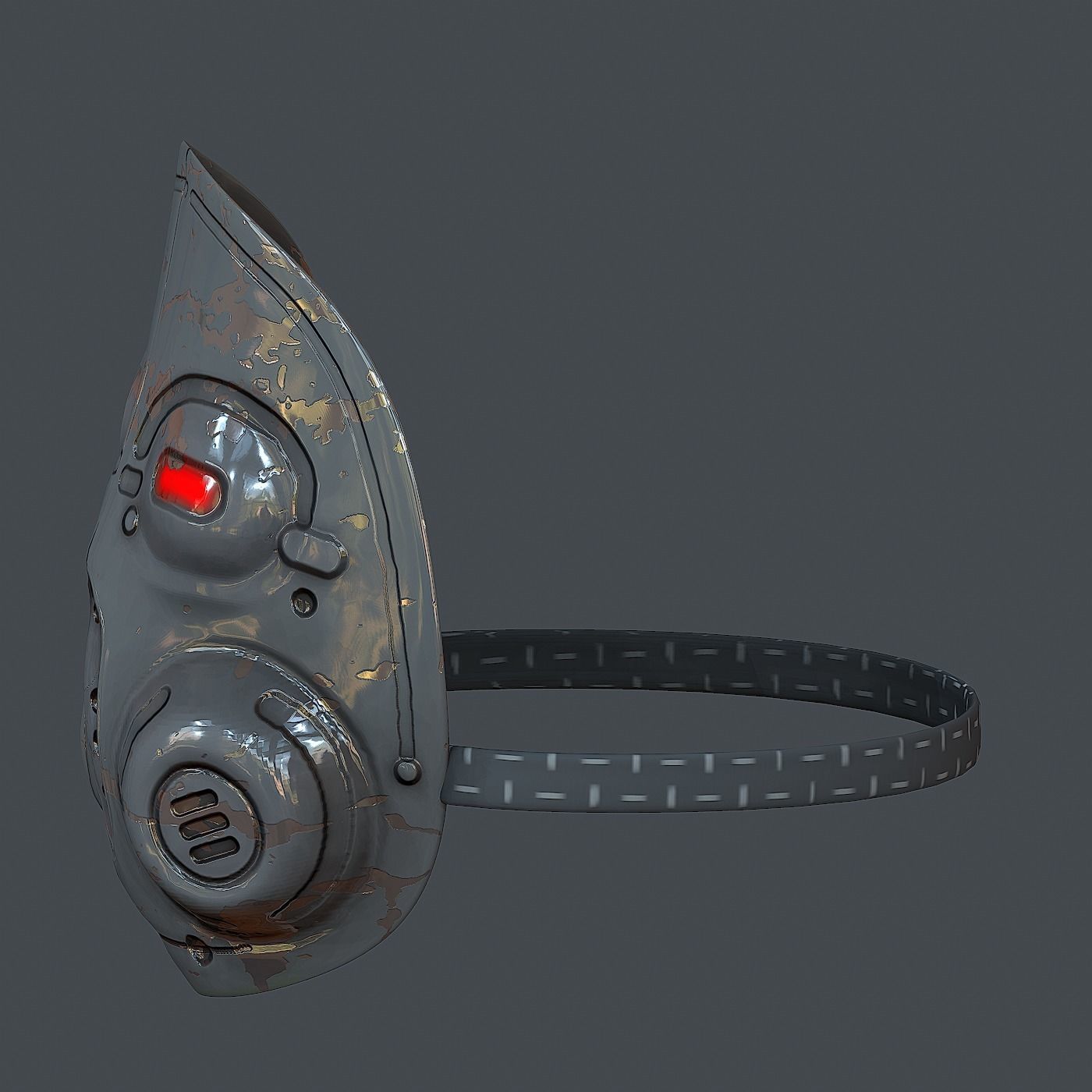 Gas mask helmet 3d model scifi  Low-poly 3D model_5