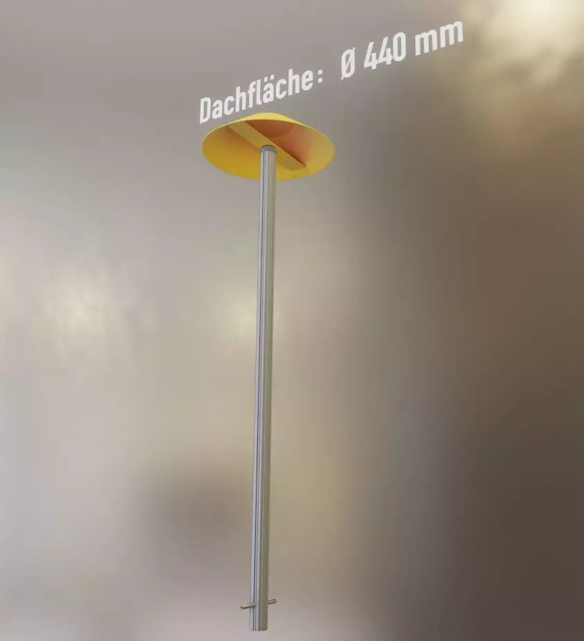 Flugmarkierungshaube mit Aluminiumpfosten 400mm Low-poly 3D model_0