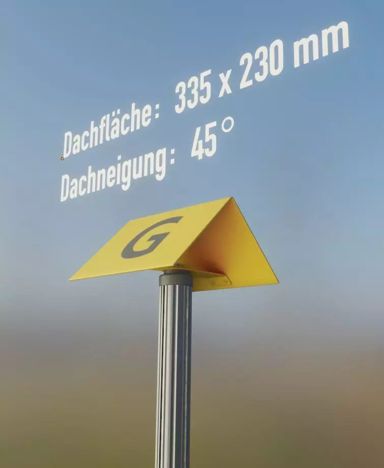 Flugmarkierungshaube mit Aluminiumpfosten 335x230mm 45 Low-poly 3D model_0