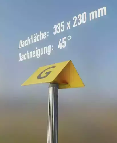 Flugmarkierungshaube mit Aluminiumpfosten 335x230mm 45 Low-poly 3D model