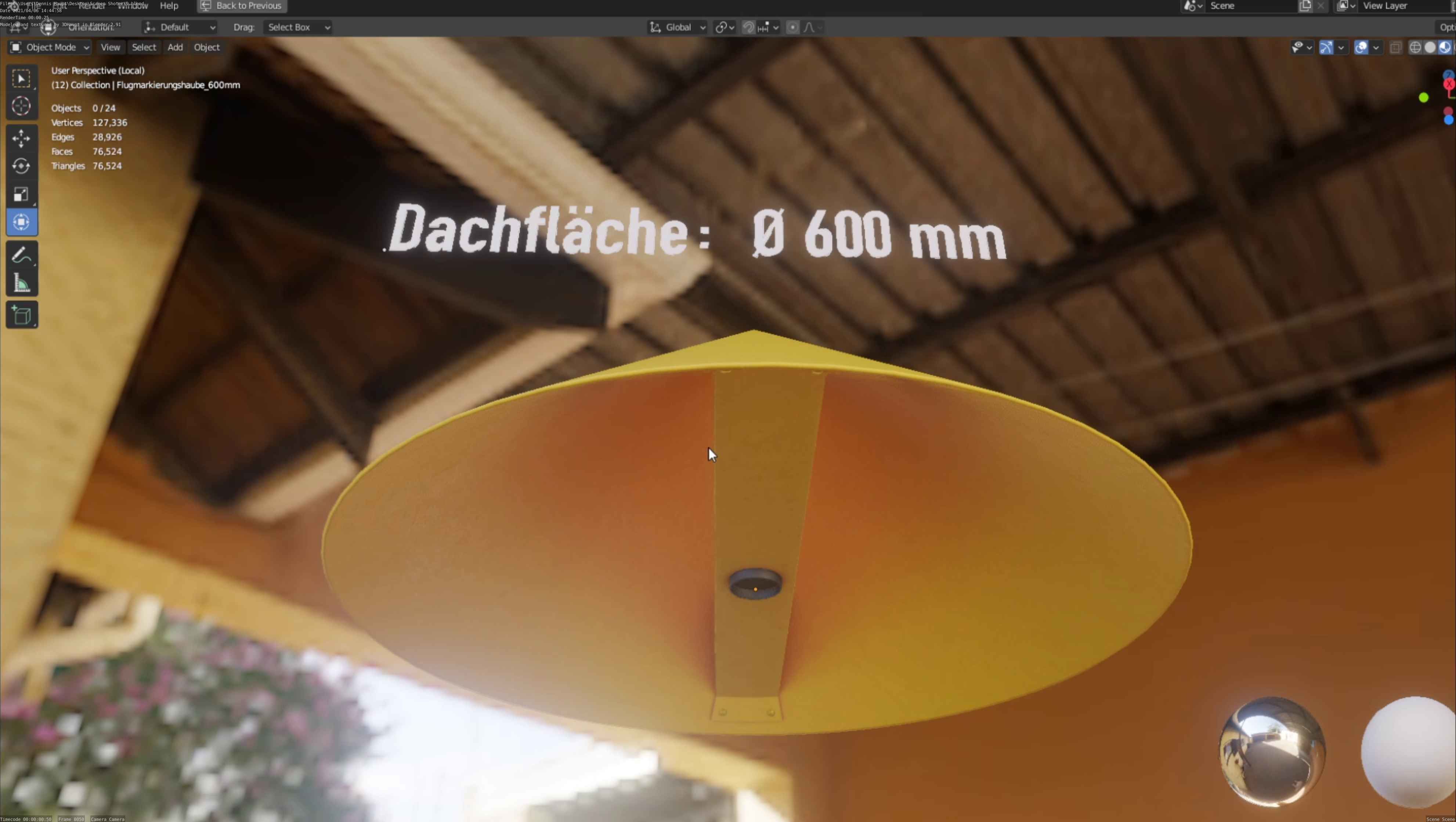 Flugmarkierungshaube 600mm Low-poly 3D model_123