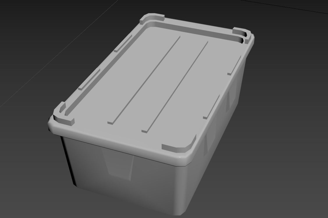 Plastic box Low-poly 3D model_4