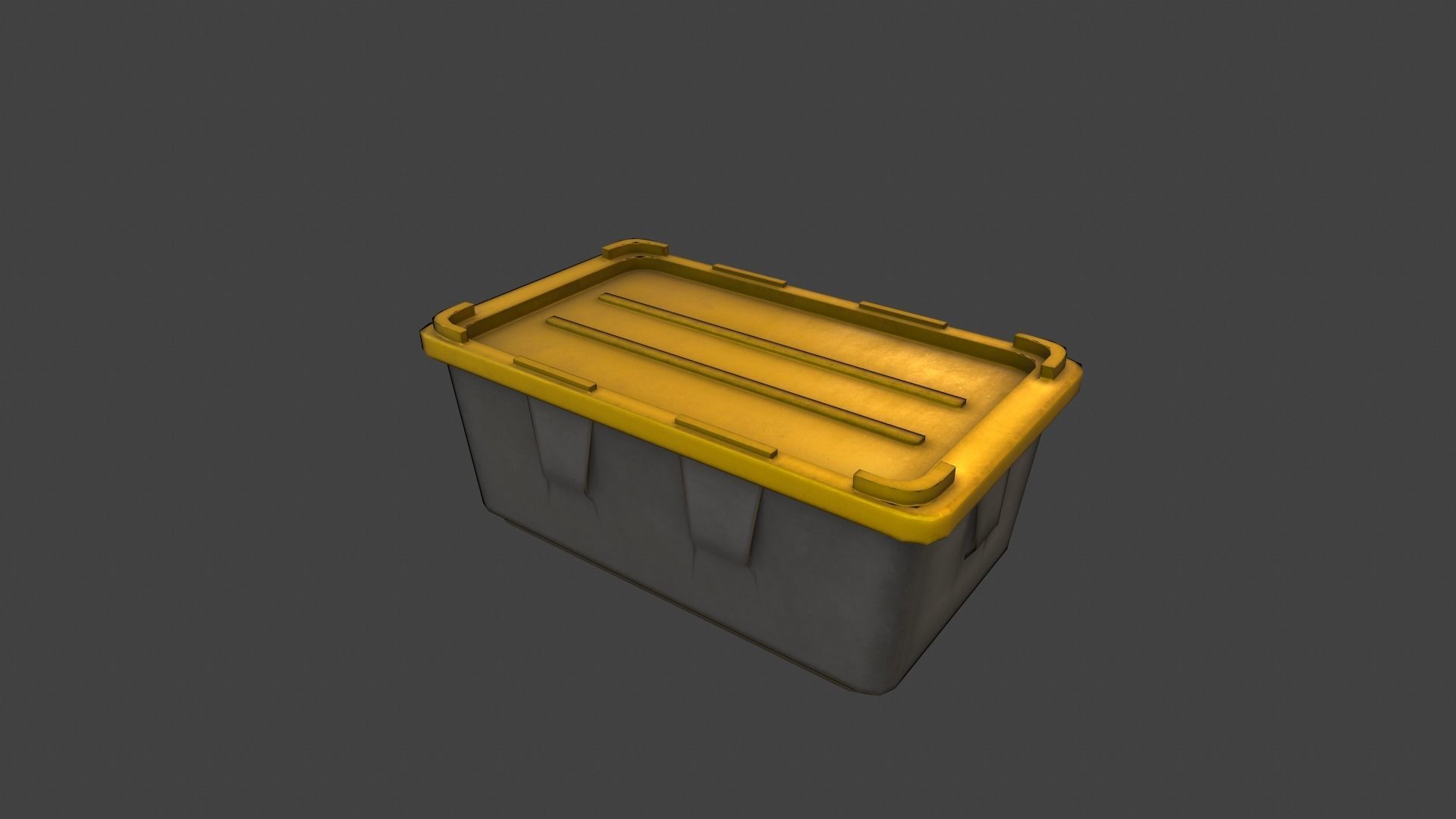 Plastic box Low-poly 3D model_2
