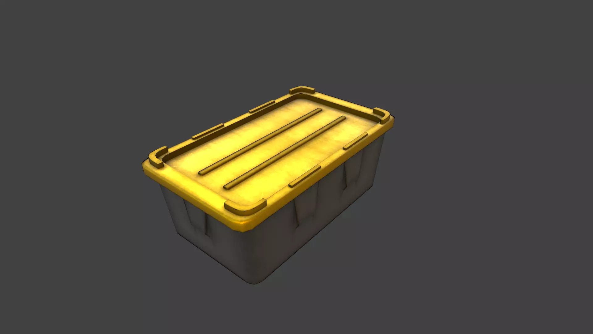Plastic box Low-poly 3D model_0