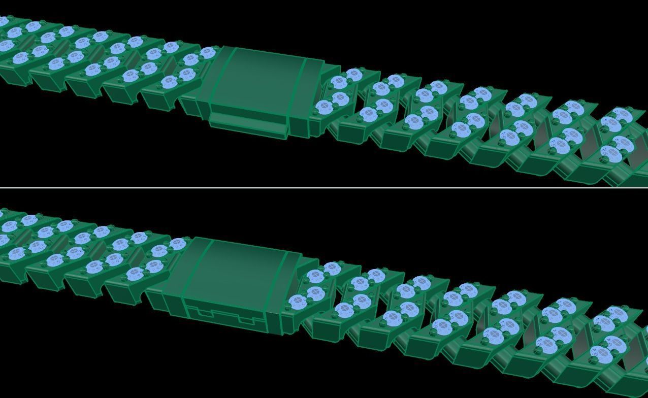 Cuban Diamond Chain Link Box Style 9MM WIDTH 3D print model_13