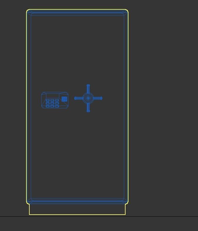 Safe model metal Low-poly 3D model_5