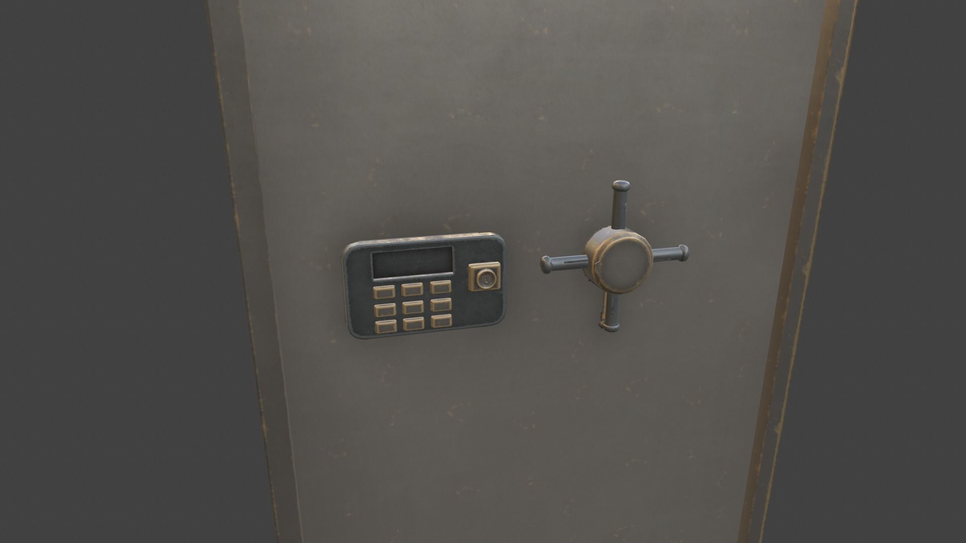 Safe model metal Low-poly 3D model_3