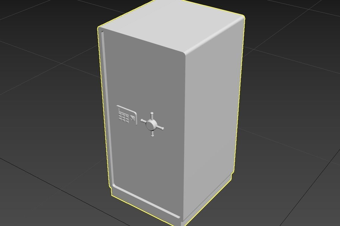 Safe model metal Low-poly 3D model_4