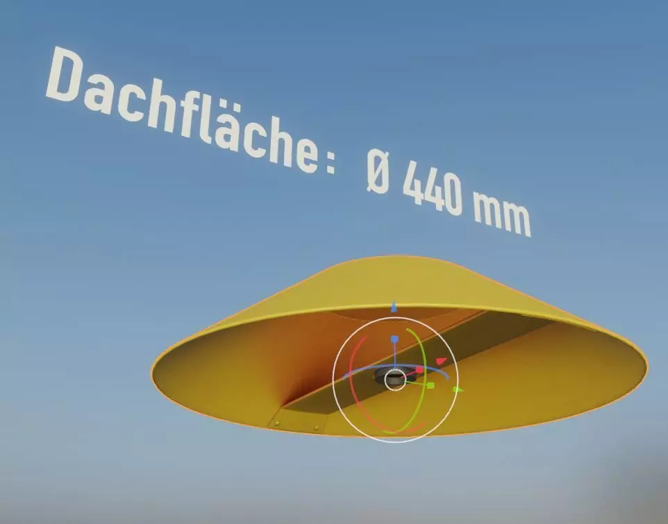 Flugmarkierungshaube 400mm Low-poly 3D model_0
