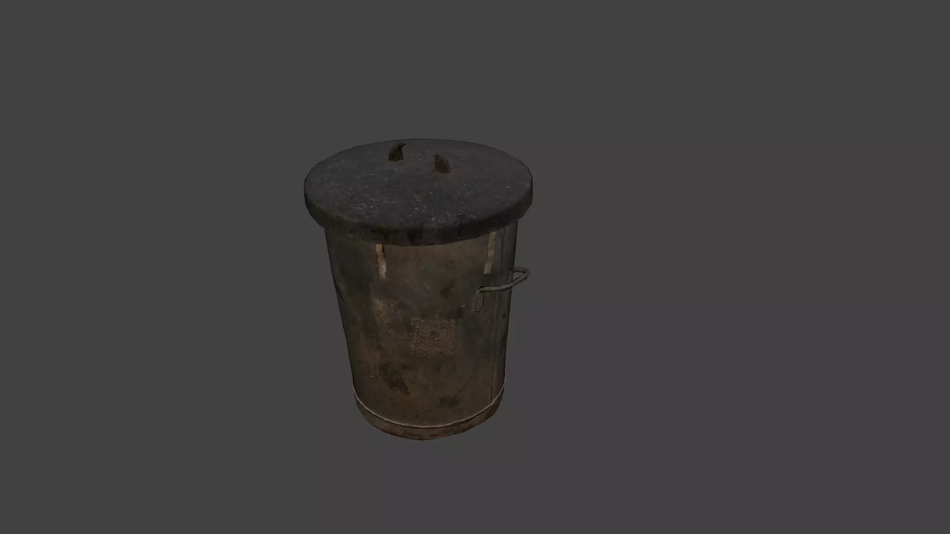 Garbage bin Low-poly 3D model_0