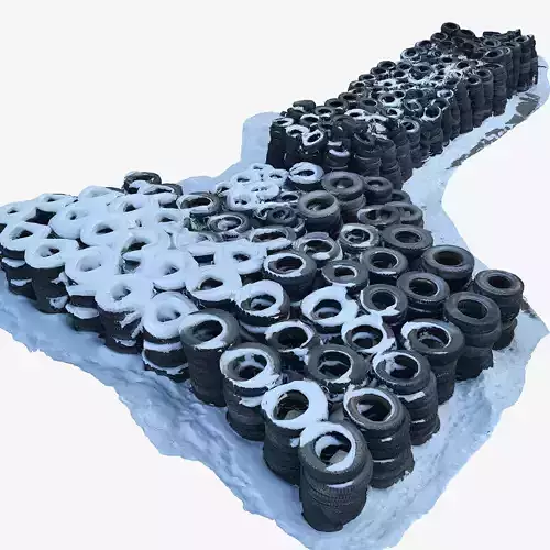 A pile of old car tires Scan