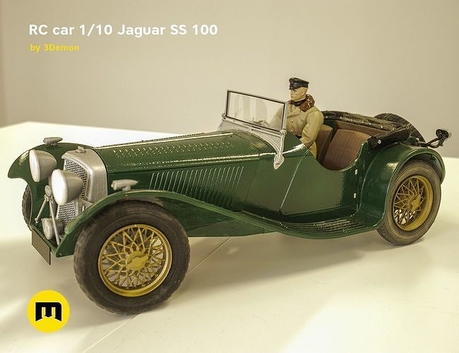 RC model Jaguar SS 100 3D print model 5