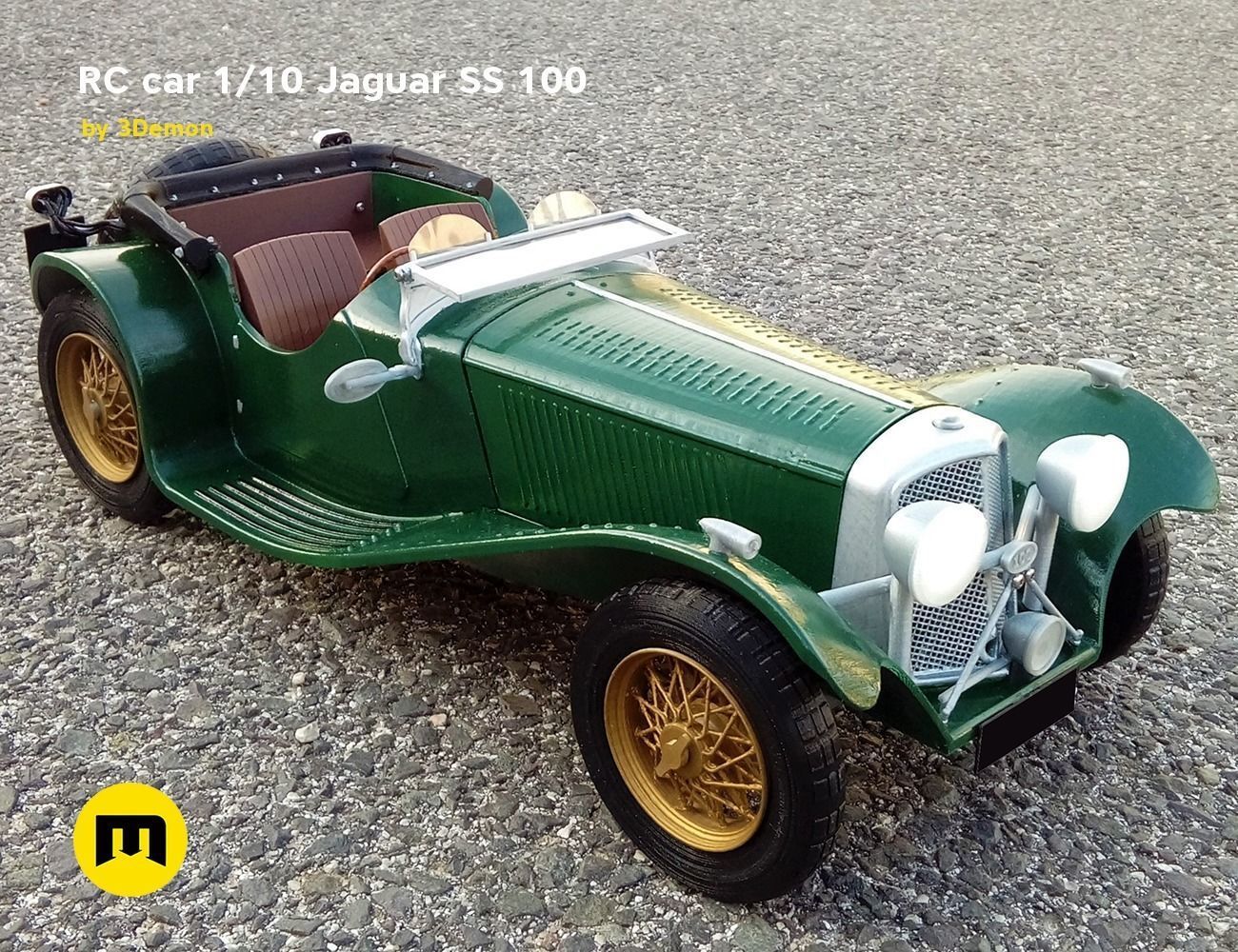 RC model Jaguar SS 100 3D print model_1
