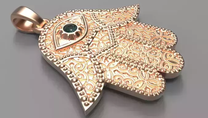 Pendant Hamsa hand with an eye