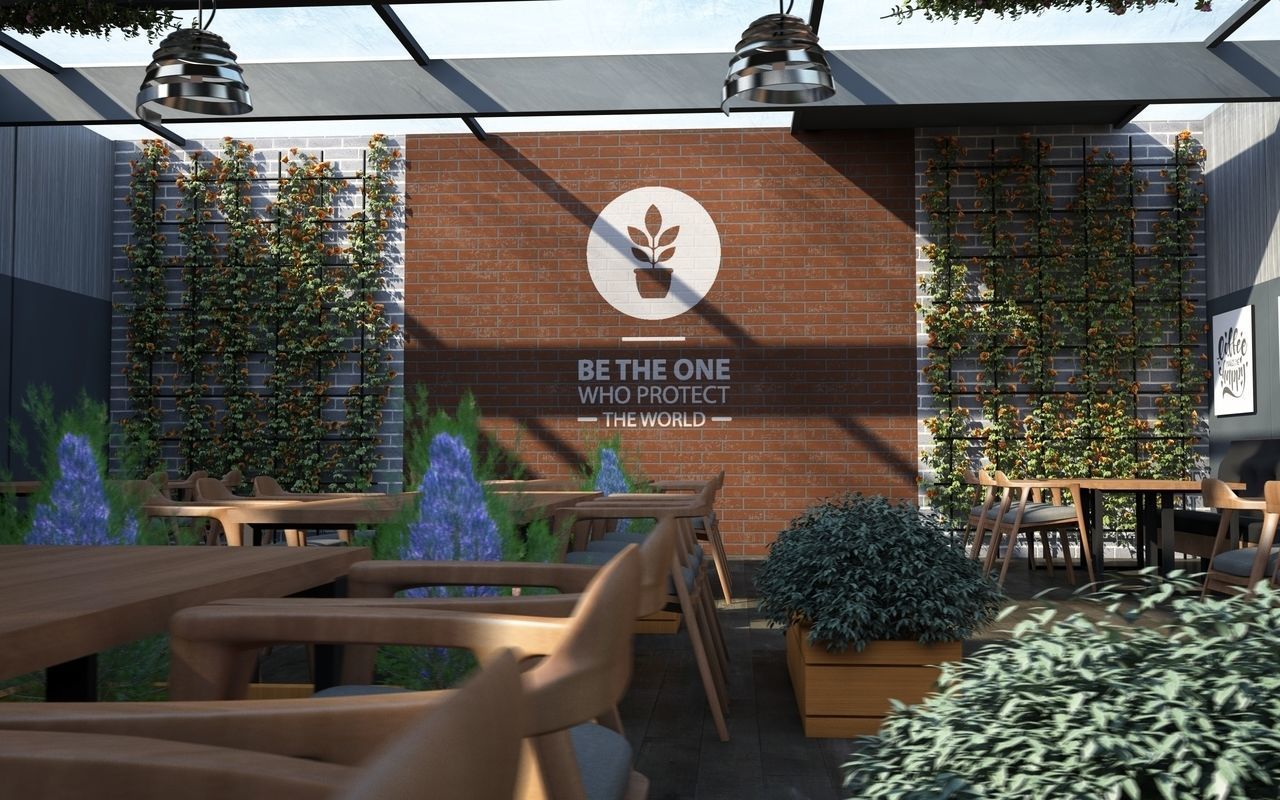 Sunset Modern Restaurant vegetal Style 3D model_5