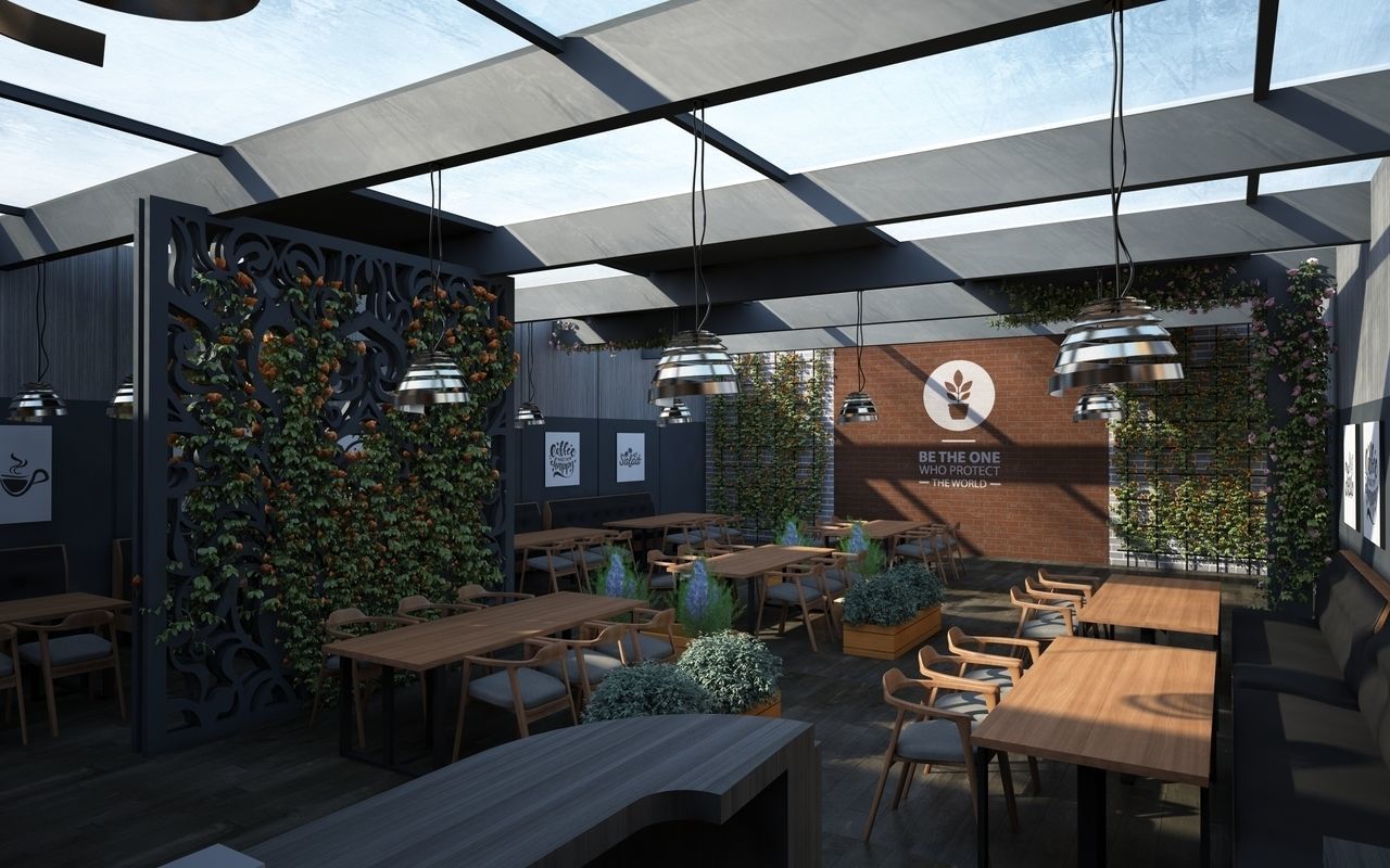 Sunset Modern Restaurant vegetal Style 3D model_4