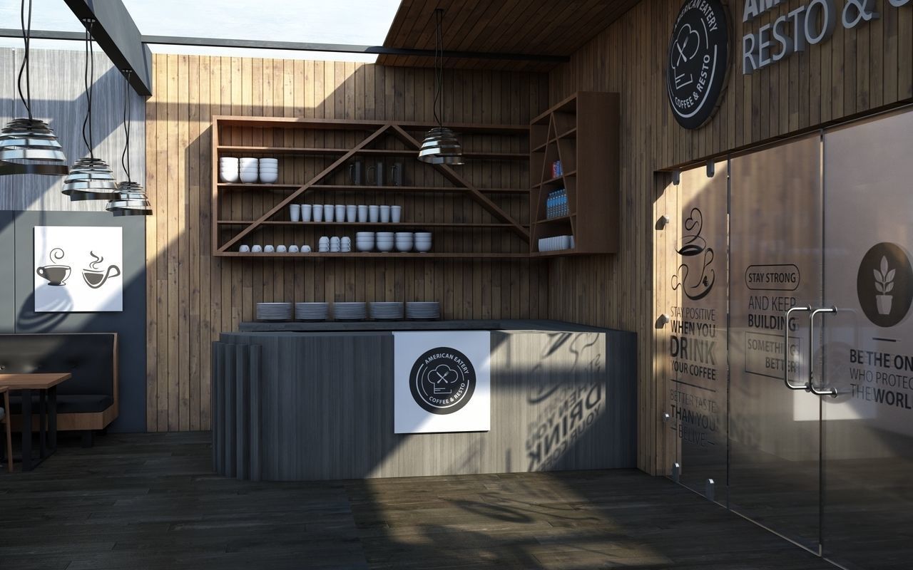 Sunset Modern Restaurant vegetal Style 3D model_6