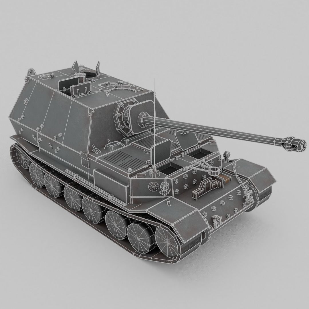 Ferdinand - Elefant Heavy Tank Destroyer Low-poly 3D model_5