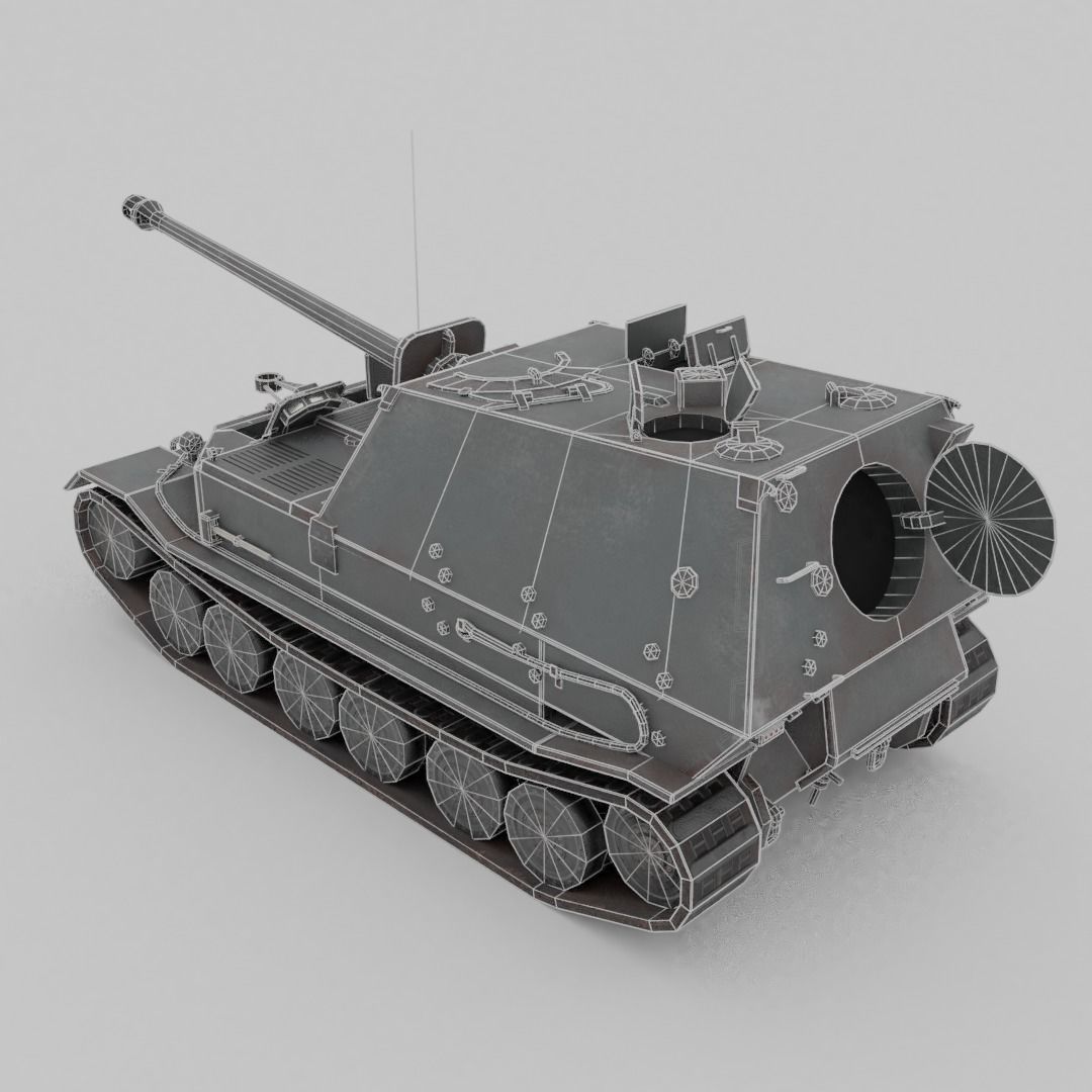 Ferdinand - Elefant Heavy Tank Destroyer Low-poly 3D model_9