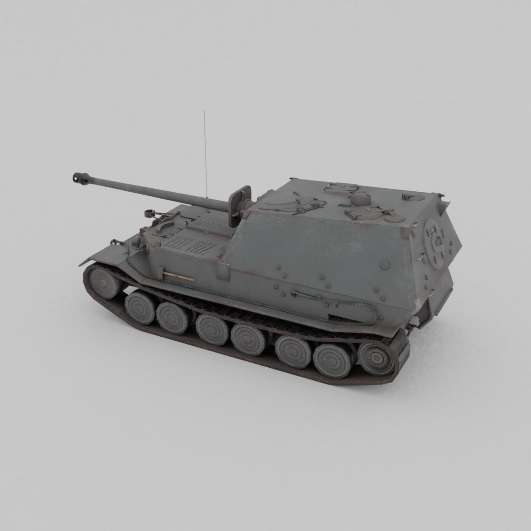 Ferdinand - Elefant Heavy Tank Destroyer Low-poly 3D model_22