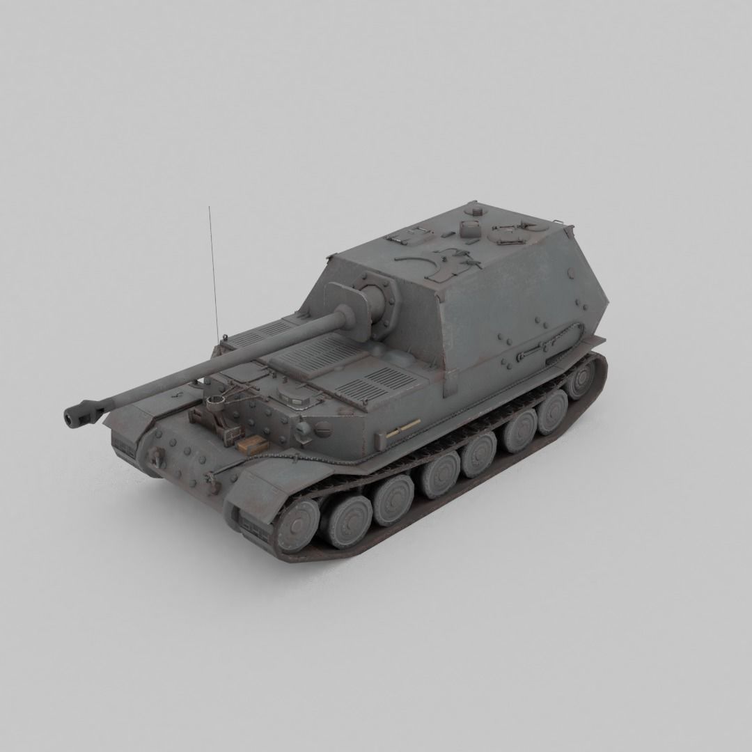 Ferdinand - Elefant Heavy Tank Destroyer Low-poly 3D model_10