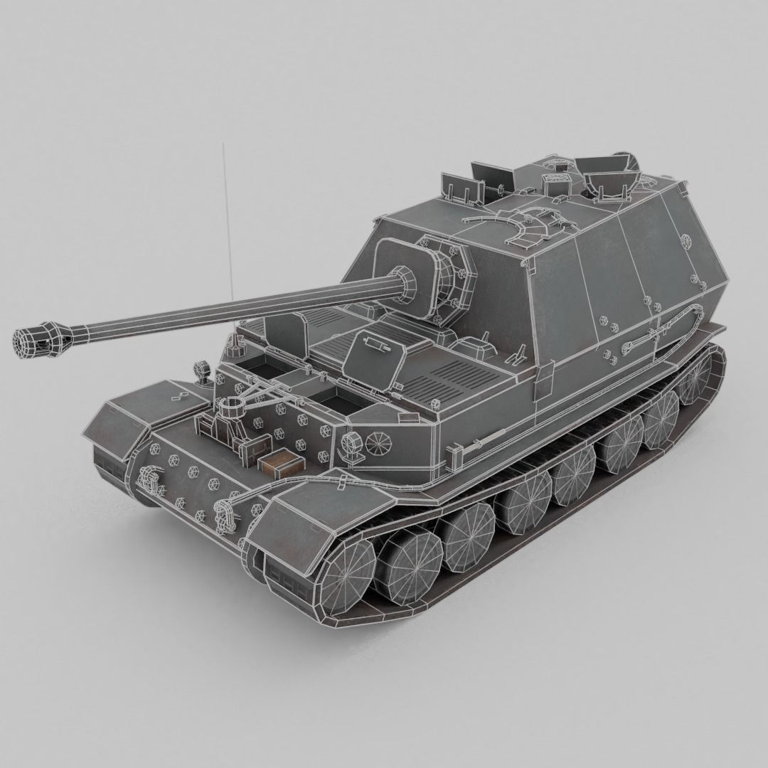 Ferdinand - Elefant Heavy Tank Destroyer Low-poly 3D model_3