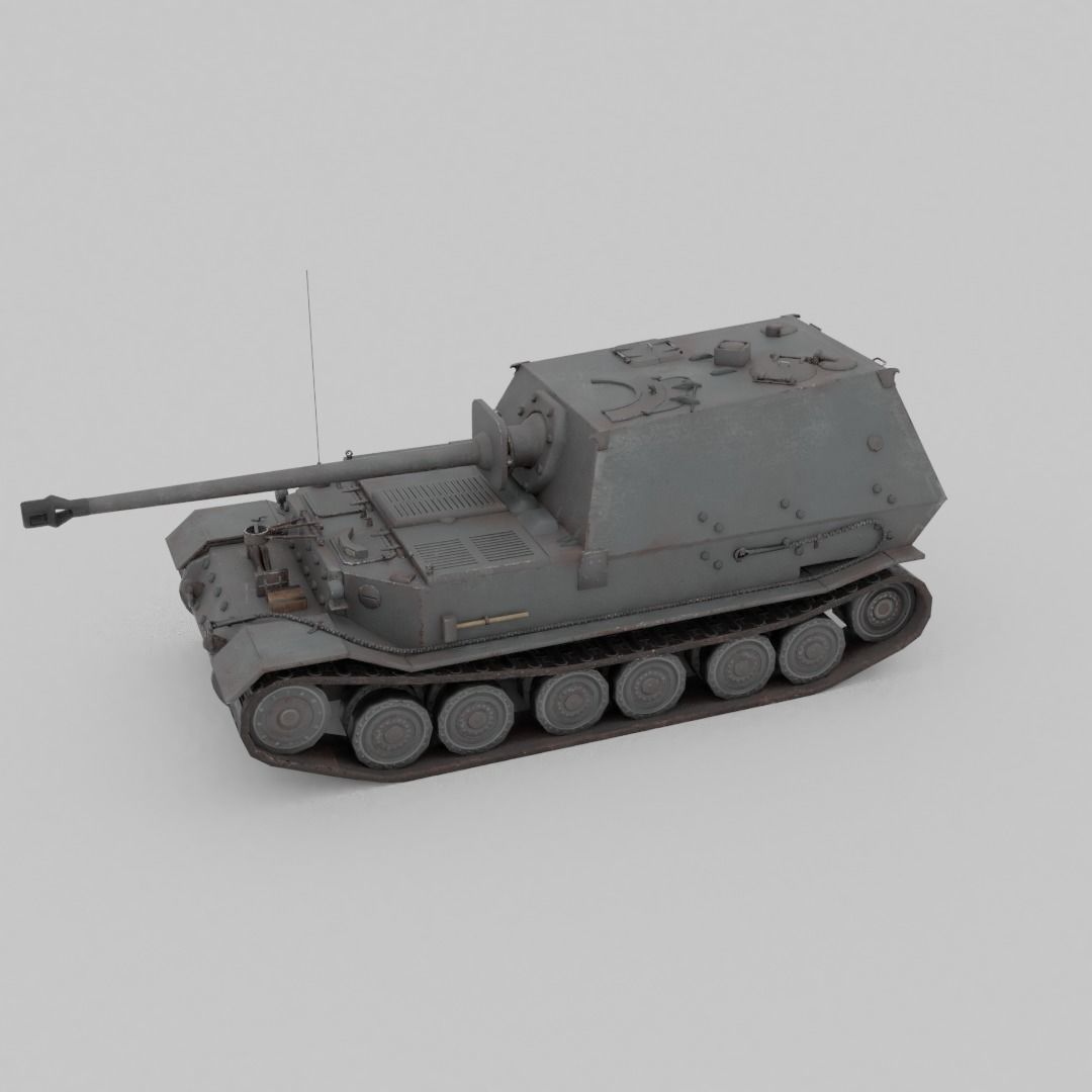 Ferdinand - Elefant Heavy Tank Destroyer Low-poly 3D model_24