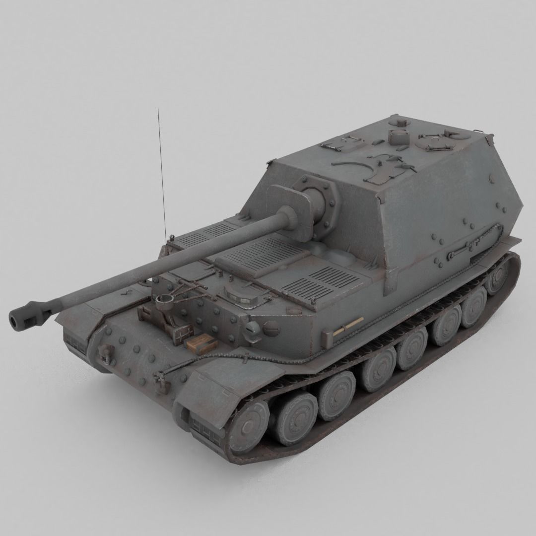 Ferdinand - Elefant Heavy Tank Destroyer Low-poly 3D model_2