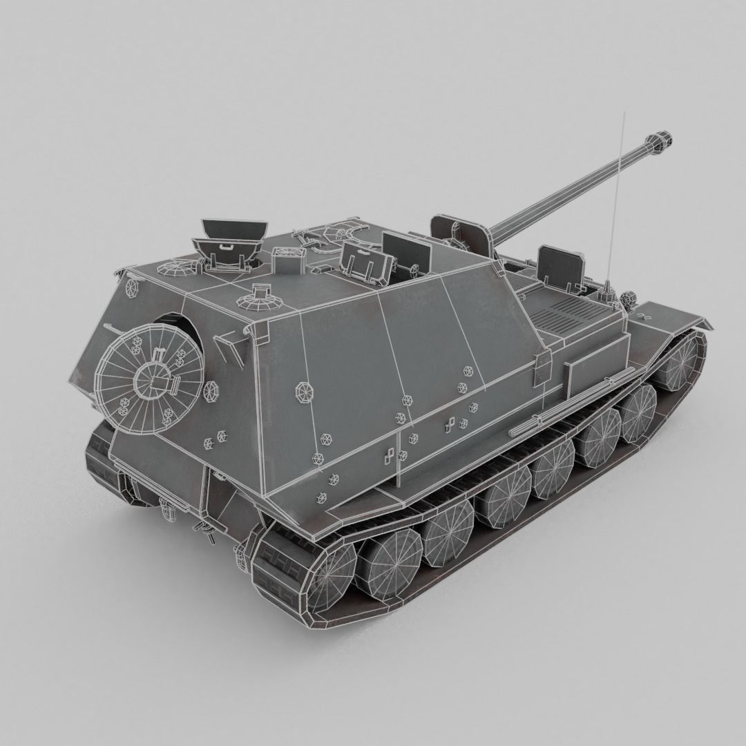 Ferdinand - Elefant Heavy Tank Destroyer Low-poly 3D model_7