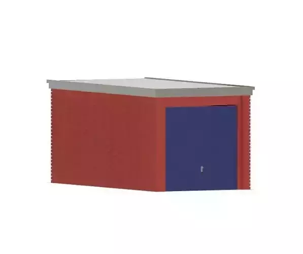 Model Railway Brick Garage with Flat Roof 3D print model