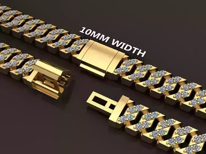Cuban Diamond Chain Link Box Style 10MM WIDTH