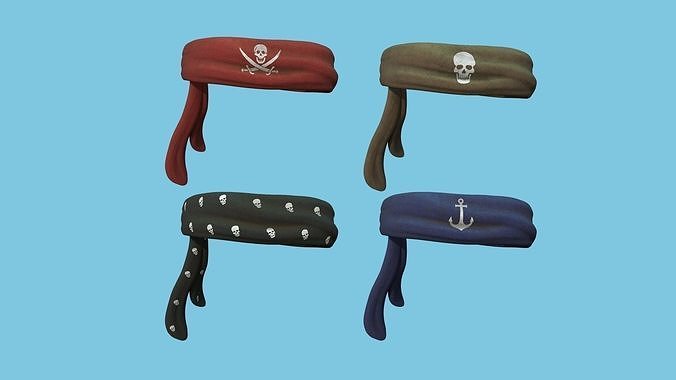 04 Pirate Bandana - Character Design 3D Model Collection