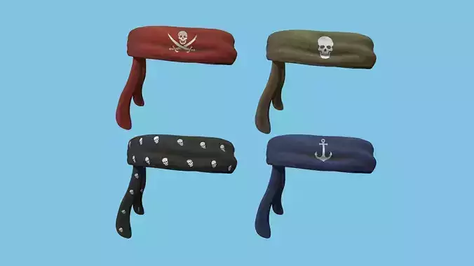 04 Pirate Bandana - Character Design 3D Model Collection