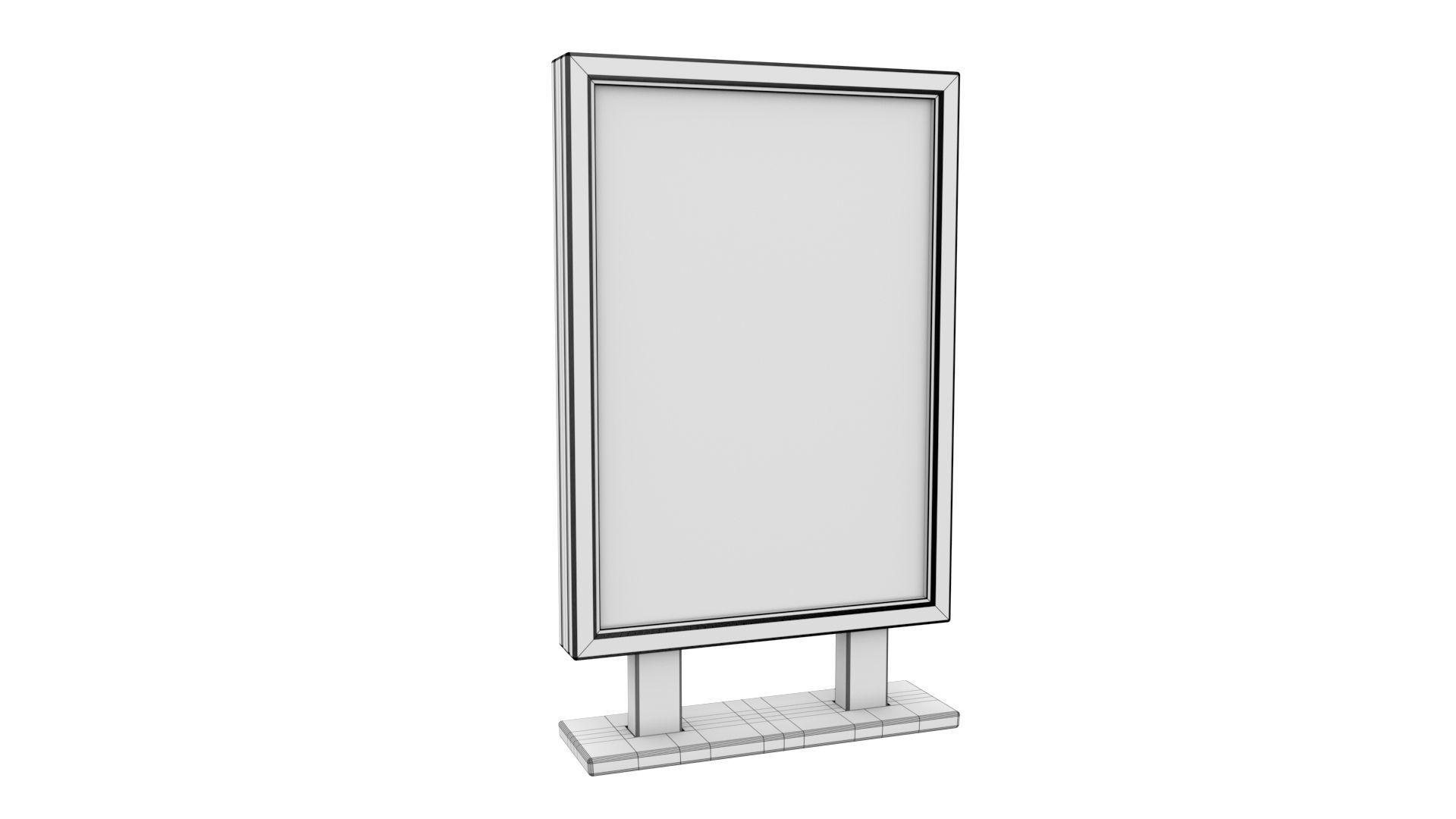 Advertising stand display Billboard 07 Low-poly 3D model_16